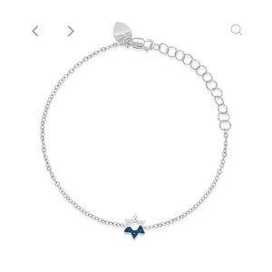 MeiraT White Gold and Sapphire Star of David Bracelet